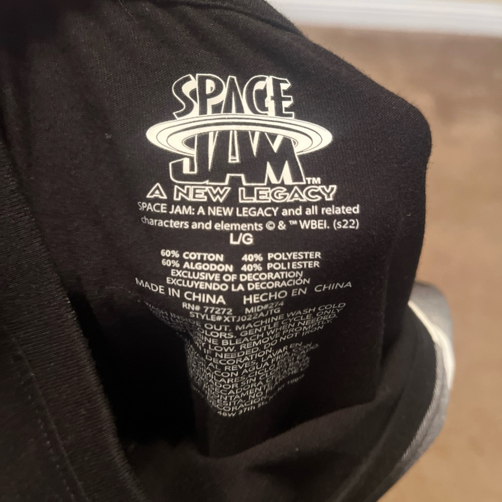Space Jam A New Legacy Shirt Mens L Black Looney Tunes Bugs Daffy Marvin - Picture 4 of 4